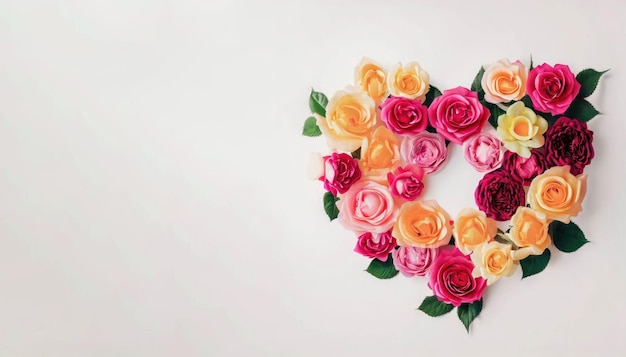 Enchanting Rose Heart on White Background Generative AI