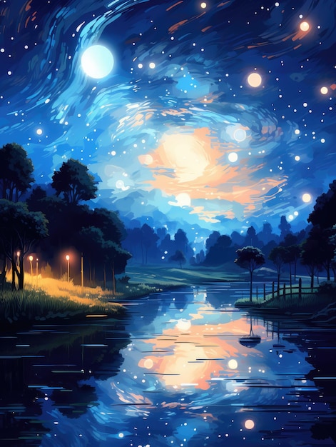 enchanting starry night background