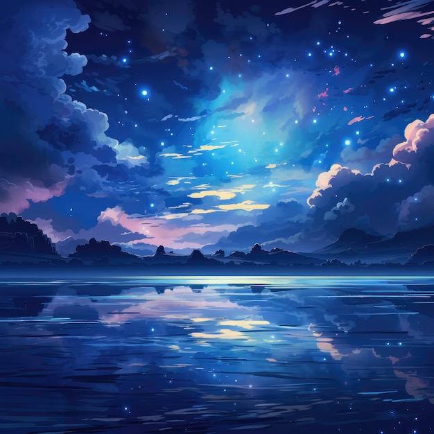 enchanting starry night background