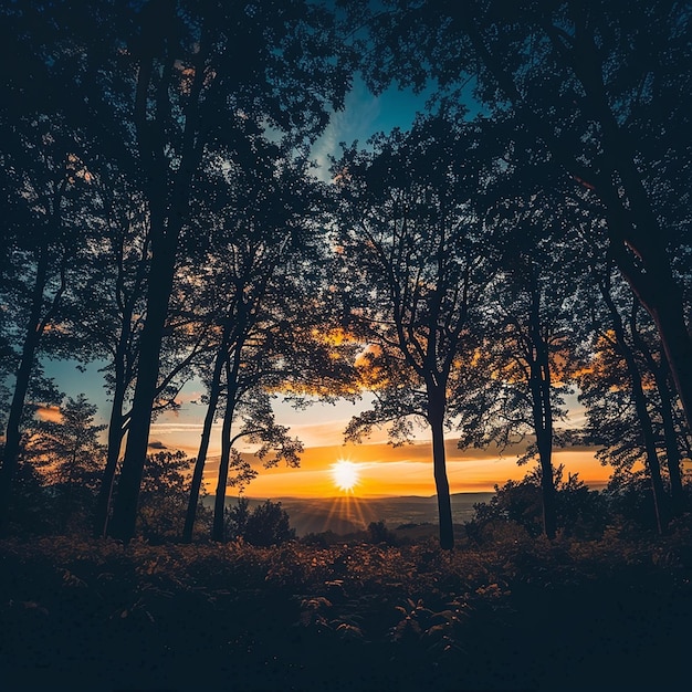 Enchanting Twilight Silhouettes Of Trees