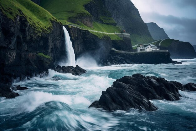 Enchanting Waterfall Framed by Spectacular Cliffs