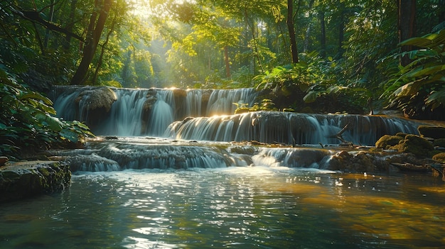 Enchanting Waterfalls in the Heart of the Lush Rainforest