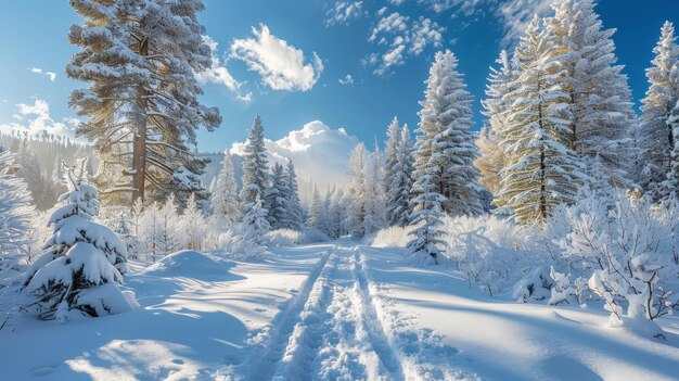 Enchanting Winter Wonderland Majestic Snowy Forest Landscape