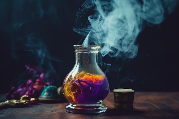 Enchanting Witchcraft Potion in Colorful Fairy Tale Style Generative AI