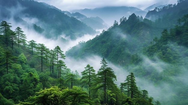 Enchantment upon the Fogshrouded Green Mountains