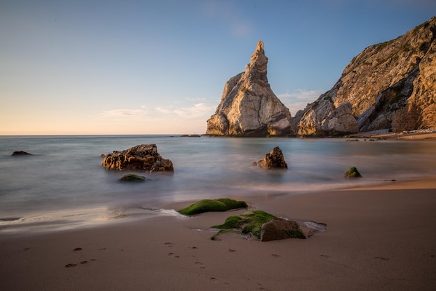 End of the day at the most beautiful beach in portugal ursa beach