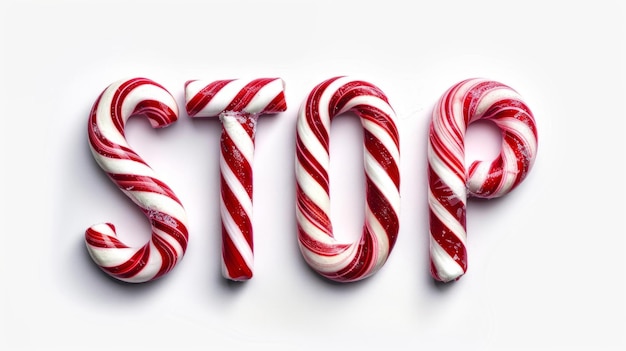 End and restriction symbol created in Candy Cane Typography