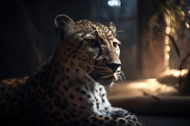 Endangered Species Leopard portrait AI generated