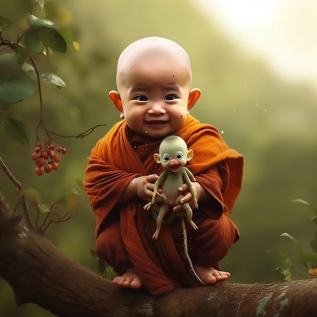 Endearing Innocence Little Monk is Just Too Cute