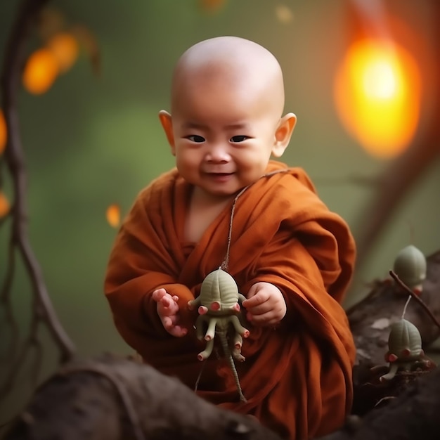 Endearing Innocence Little Monk is Just Too Cute