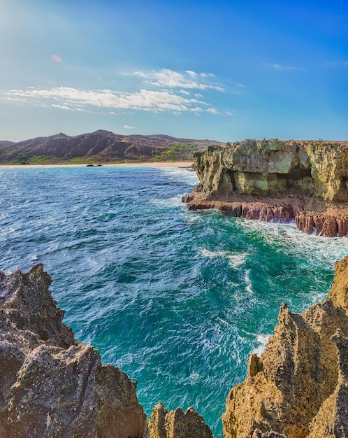 Endless cliffs in wild sabu island Indonesia