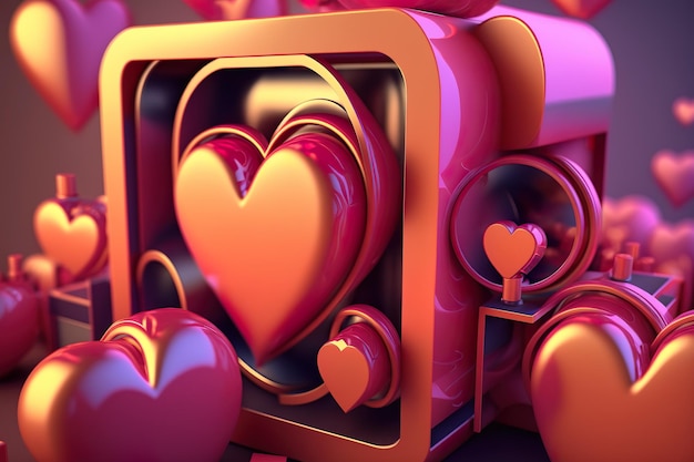 Endless Love A Heart Shaped Photo, Forever Captured in a Beautiful Frame AI Generated Illustration