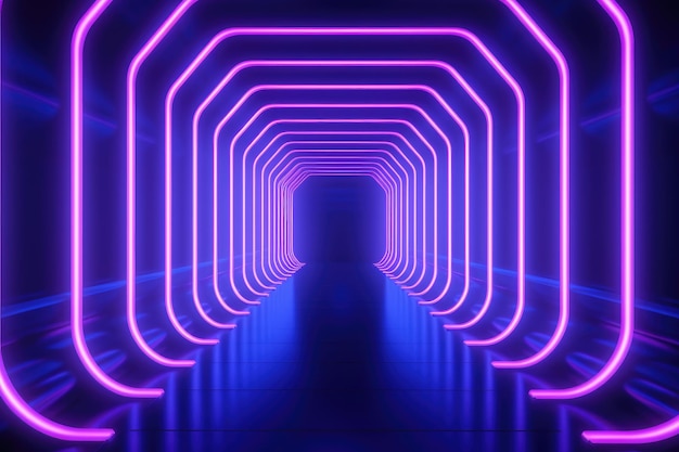 Endless NeonLit Futuristic Tunnel Background