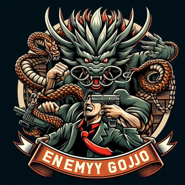 enemy gojo fighting image design in tshirt