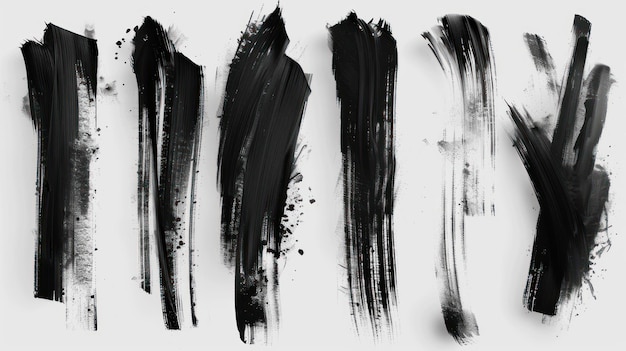 Energetic Dance of Black Brush Strokes