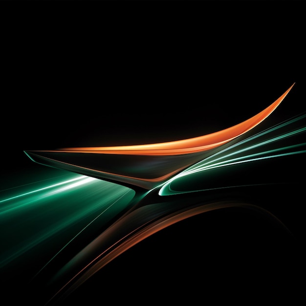 Energetic Racing Arrow with Vibrant Orange and Green Lights