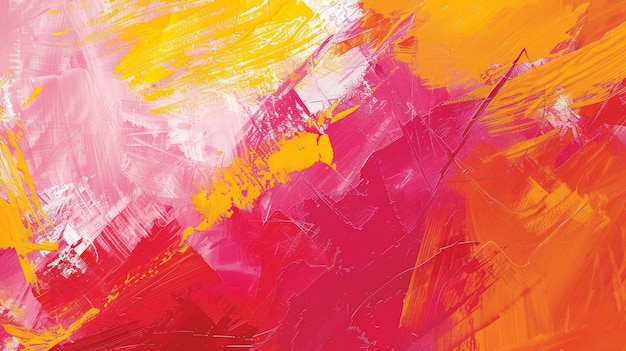 Energetic wallpaper with bright reds yellows pinks bold brushstrokes