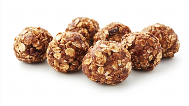 Energy Granola Bites Isolated on White Background