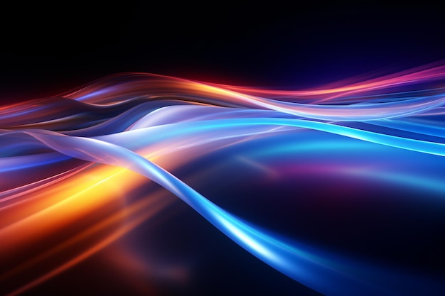 Photo energy light lines flow background neon light lines flow wallpaper abstract neon wallpaper neon background colorful curvy shape glowing wallpaper technology background ai generative