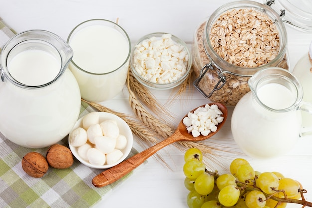 Energy morning breakfast with milk and cereal