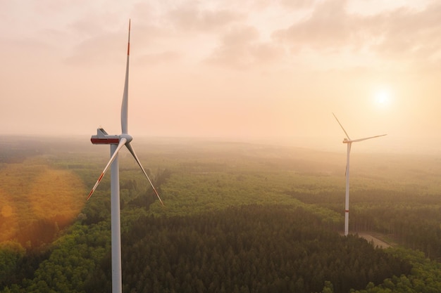 Energy windmills power electricity sunset sunrise nature