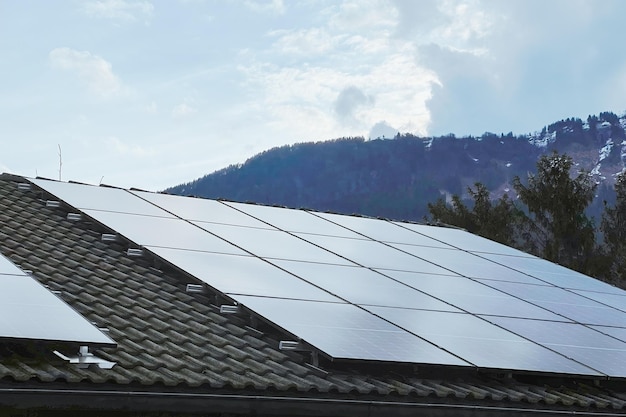 EnergyEfficient Home in Alpine Setting Solar Panels on Roof