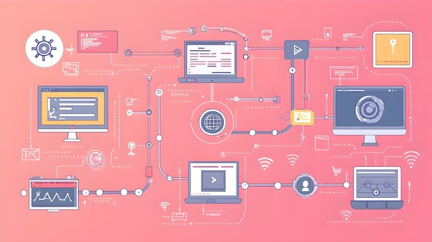 Photo engaging interactive infographic showcasing the web development process with animated visuals