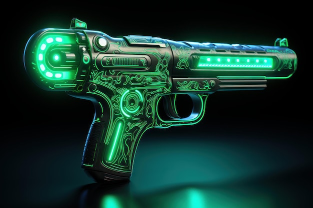 Engaging Neon pistol arcade gun Generate Ai