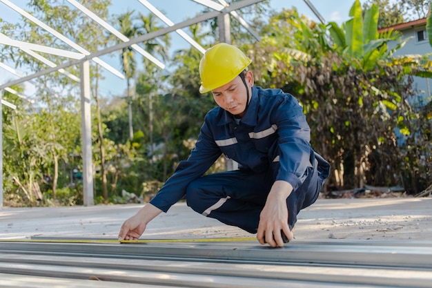 Engineer checking work at construction building