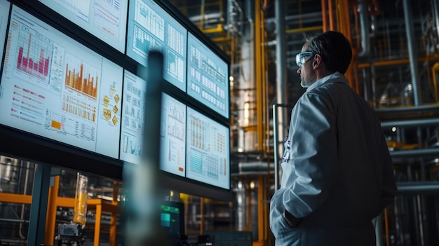 Photo engineer in a control room