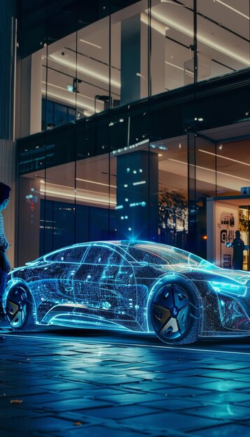 Engineer designs electric car with ai on holographic interface smart ev tech in production