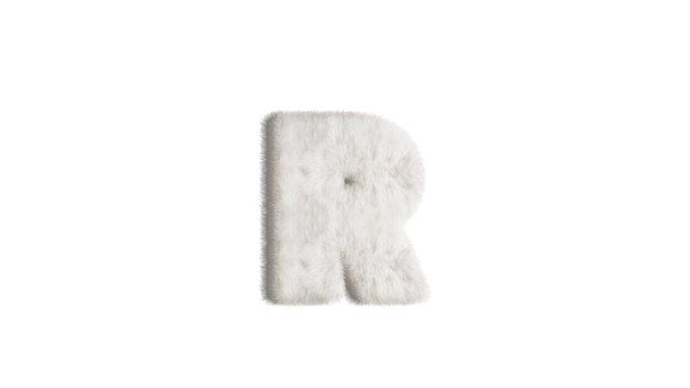 English alphabet design Style Fur or hair Clipping path