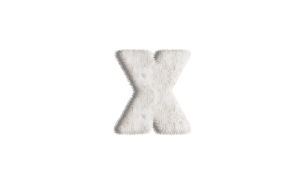 English alphabet design Style Fur or hair Clipping path