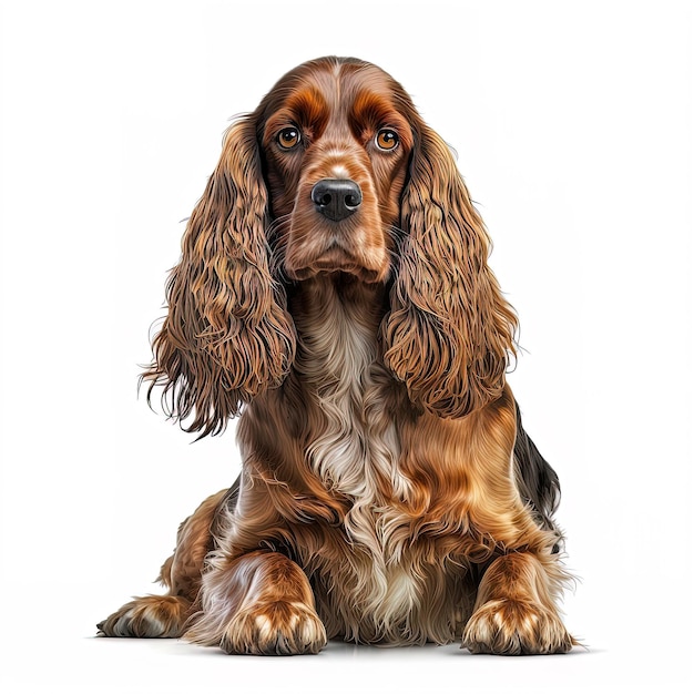 English cocker spaniel isolated on white background generated by AI