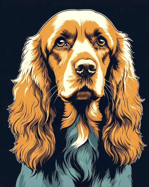 Photo english cocker spaniel vector tshirt design