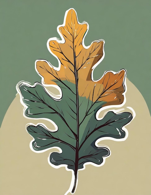 English oak tree illustration