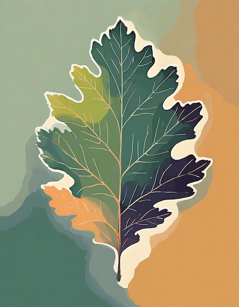 English oak tree illustration