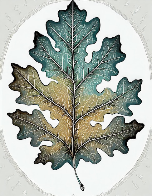 English oak tree illustration