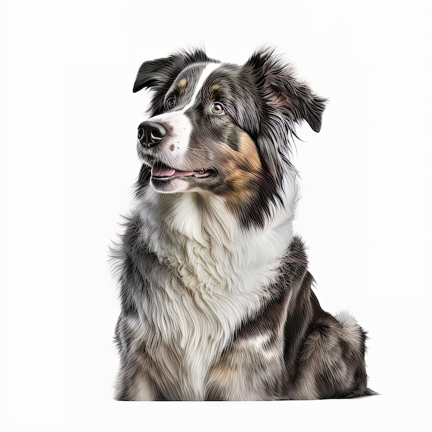 English shepherd isolated on white background generated by AI