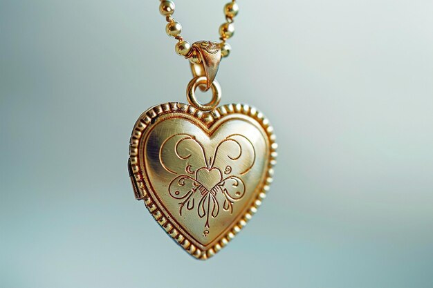 Photo engraved heart shaped locket necklace