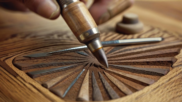 Engraving instrument arrangement on a table