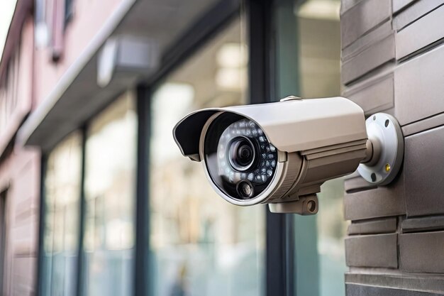 Enhance security with professional surveillance cameras on a modern building