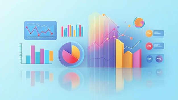 Enhance Your Strategy Graphs and Charts on Blue Background