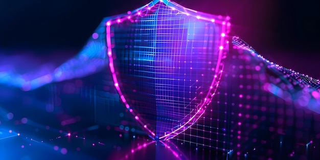 Photo enhancing cybersecurity defenses with a dynamic shield network to effectively prevent cyber threats and attacks concept cybersecurity defense strategies shield network cyber threats