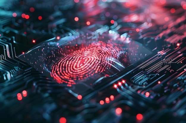 Enhancing Security Against Cyber Crime with Advanced Digital Fingerprint Scanning Concept Cybersecurity Digital Fingerprint Scanning Data Protection Threat Detection Crime Prevention