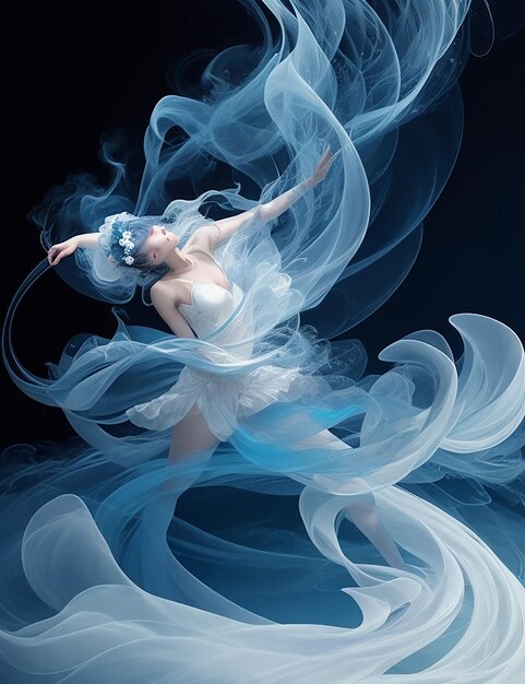 Enigmatic Dance of Smoke in White Black Palette