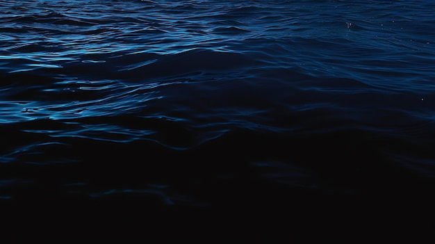 Photo enigmatic depths dark water with mysterious blue glow