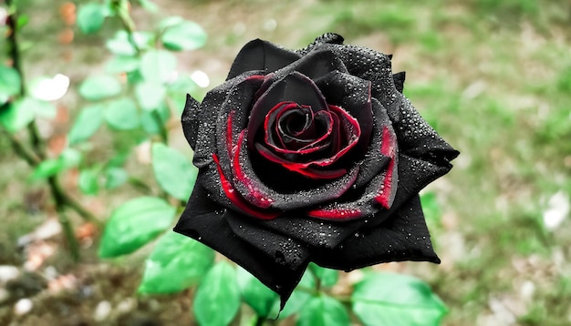 Enigmatic Elegance Free Photo of a Black Rose Embrace the Mysterious Beauty of Nature's Rare Bloom