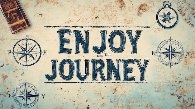 Photo enjoy the journey large centered text on a plain elegant background