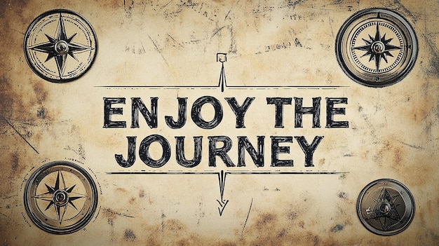 Photo enjoy the journey large centered text on a plain elegant background